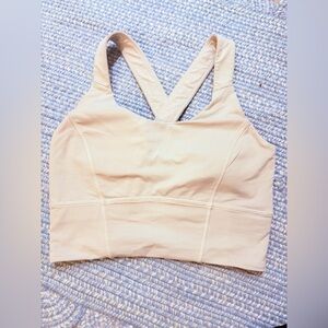 White Lululemon Energy Longline Bra in White 8